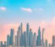 Dubai Marina şehir dokusu ve gökyüzü